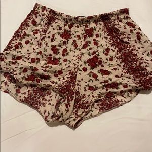 brandy melville rose patterned shorts